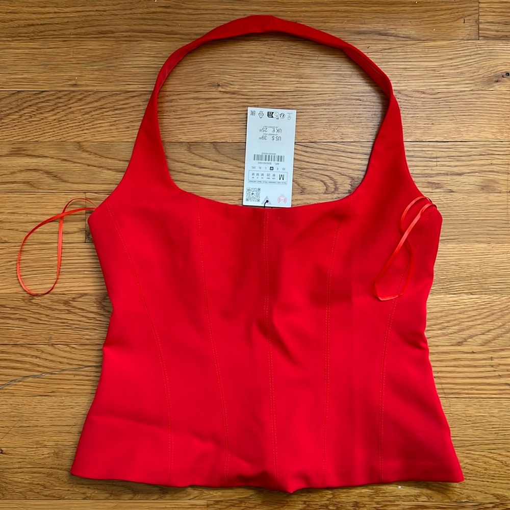 Zara fitted halter top